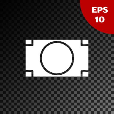 Beyaz yığınları kağıt para nakit simgesi şeffaf koyu arka planda izole. Para banknotlar yığınları. Fatura para birimi. Vektör Illustration