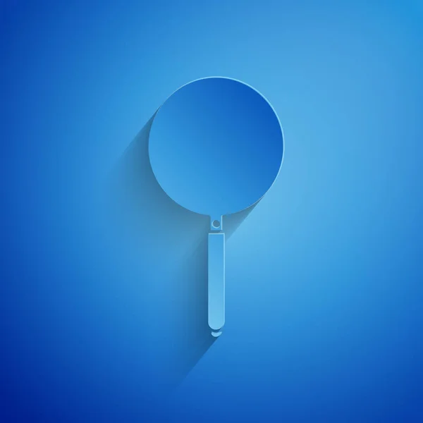 Pappersklipp Stekpanna ikon isolerad på blå bakgrund. Stek eller stekt mat symbol. Papperskonst. Vektor Illustration — Stock vektor
