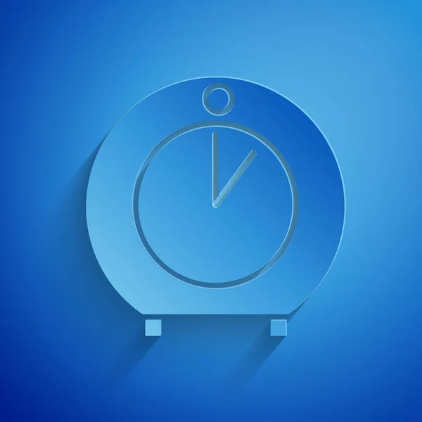 Řez papíru Kuchyně časovač ikona izolované na modrém pozadí. Nádobí na vaření. Papírový styl. Vektorová ilustrace — Stockový vektor
