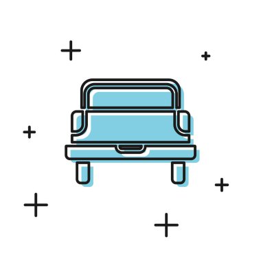 Siyah Pikap kamyon simgesi beyaz arka plan üzerinde izole. Vektör İllüstrasyonu