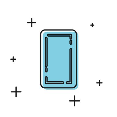 Siyah Oynatma kartı arka simgesi beyaz arka planda yalıtılmış. Kumarhane kumarı. Vektör İllüstrasyonu