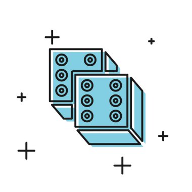 Siyah Oyun zar simgesi beyaz arka plan üzerinde izole. Kumarhane kumarı. Vektör İllüstrasyonu