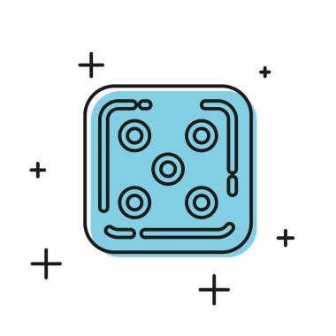 Siyah Oyun zar simgesi beyaz arka plan üzerinde izole. Kumarhane kumarı. Vektör İllüstrasyonu