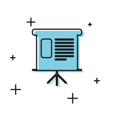 Grafik, zamanlama, grafik, diyagram, infografik, pasta grafik simgesi beyaz arka plan üzerinde izole ile Siyah Sunum mali iş kurulu. Vektör İllüstrasyonu