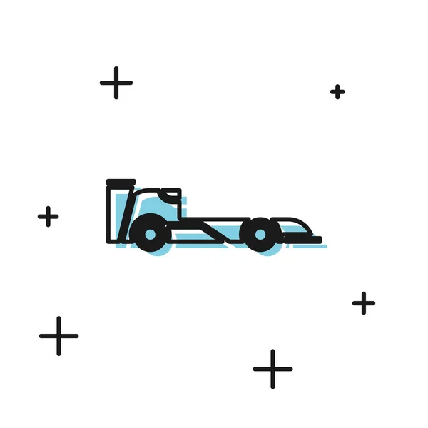 Černá formule, ikona závodu, izolovaná na bílém pozadí. Vektorová ilustrace — Stockový vektor