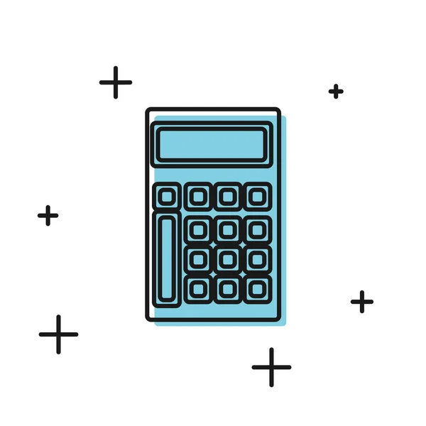 Svart kalkylatorikon isolerad på vit bakgrund. Redovisnings symbol. Affärsberäkningar matematikutbildning och ekonomi. Vektor illustration — Stock vektor