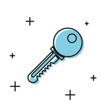 Beyaz arka planda yalıtılmış Siyah Anahtar simgesi. Vektör İllüstrasyonu