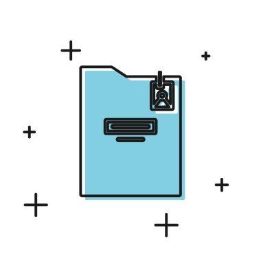 Beyaz arkaplanda siyah kişisel klasör simgesi izole edildi. Vektör İllüstrasyonu