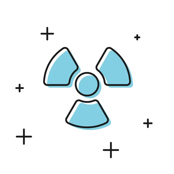 Czarna ikona Radioaktywna izolowana na białym tle. Toksyczny symbol radioaktywny. Znak zagrożenia promieniowaniem. Ilustracja wektora — Wektor stockowy
