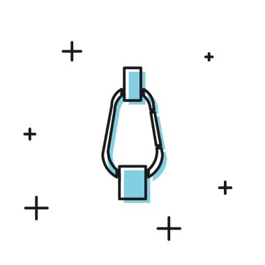 Siyah Karabina simgesi beyaz arkaplanda izole edildi. Olağanüstü bir spor. Spor malzemeleri. Vektör İllüstrasyonu