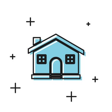 Siyah Saray simgesi beyaz arka planda izole. Ev sembolü. Vektör İllüstrasyonu