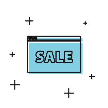 Beyaz arkaplanda izole edilmiş metin indirimi simgesi olan Siyah Asma tabelası. Mesaj indirimli tabela. Vektör İllüstrasyonu