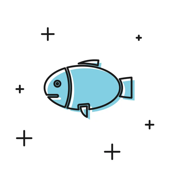 Svart fisk ikon isolerad på vit bakgrund. Vektor illustration — Stock vektor