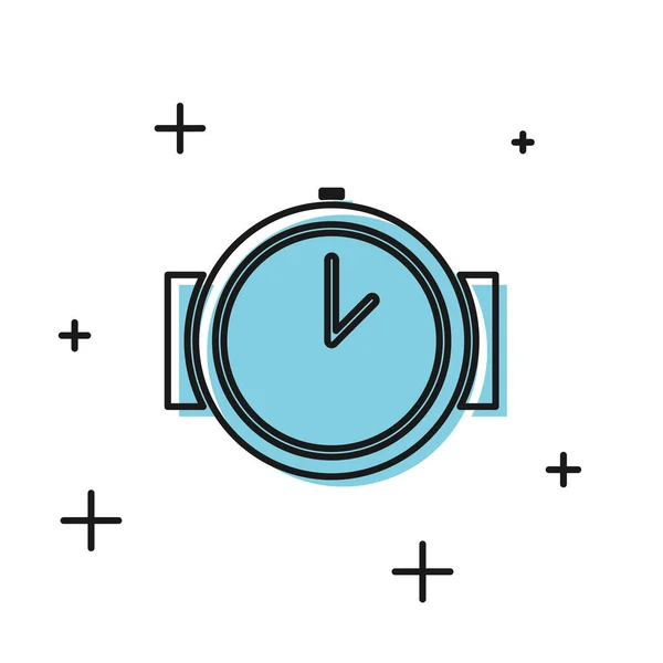 Icono de reloj Black Diving aislado sobre fondo blanco. Equipo submarino de buceo. Ilustración vectorial — Vector de stock