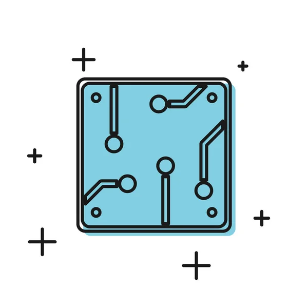 Icono del procesador negro aislado sobre fondo blanco. CPU, unidad central de procesamiento, microchip, microcircuito, procesador de computadoras, chip. Ilustración vectorial — Archivo Imágenes Vectoriales