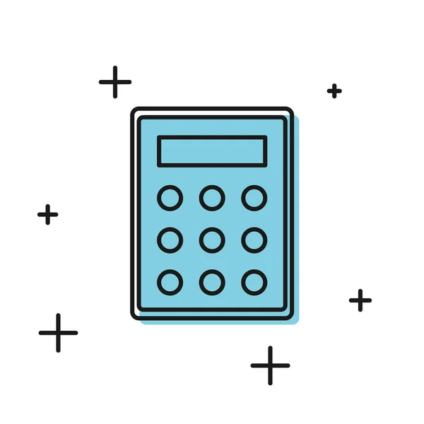 Fekete számoló ikon izolált fehér háttér. Könyvviteli jel. Üzleti számítások matematika oktatás és pénzügy. Vektoros illusztráció — Stock Vector