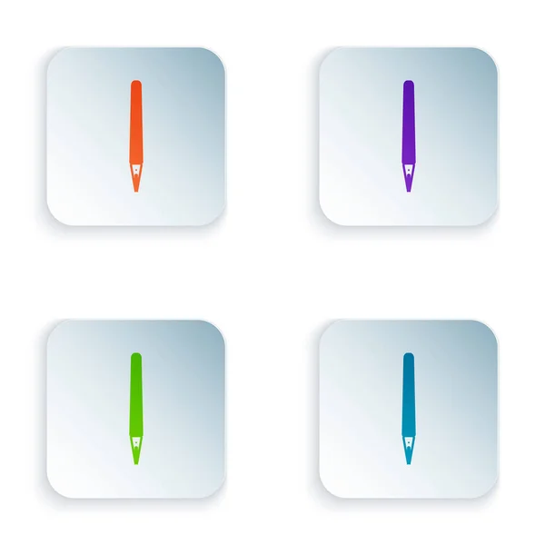 Icono de Color Pen aislado sobre fondo blanco. Establecer iconos en botones cuadrados de colores. Ilustración vectorial — Archivo Imágenes Vectoriales