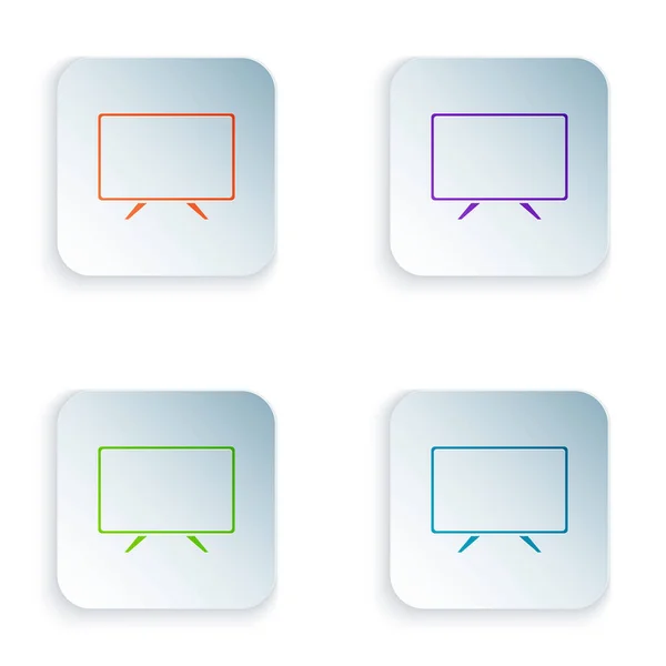 Color Smart Tv icon isolated on white background. Television sign. Set icons in colorful square buttons. Vector Illustration — 스톡 벡터