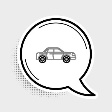 Çizgi Sedan araba simgesi gri arkaplanda izole edildi. Renkli taslak konsepti. Vektör