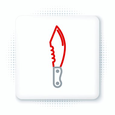 Beyaz arka planda izole edilmiş askeri bıçak ikonu. Renkli taslak konsepti. Vektör