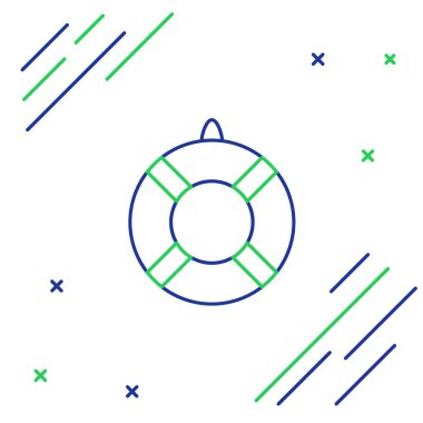 Çizgi Lifebuoy simgesi beyaz arkaplanda izole edildi. Can simidi sembolü. Renkli taslak konsepti. Vektör