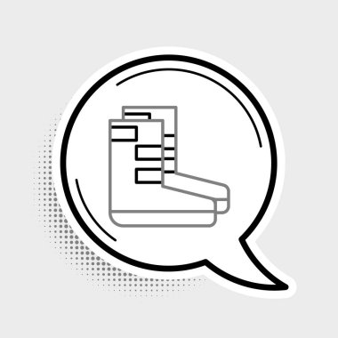 Çizme Çizmeleri simgesi gri arkaplanda izole edildi. Su altı ekipmanları. Renkli taslak konsepti. Vektör