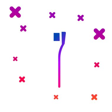 Beyaz arkaplanda renk diş fırçası simgesi izole edildi. Kademeli rastgele dinamik şekiller. Vektör İllüstrasyonu