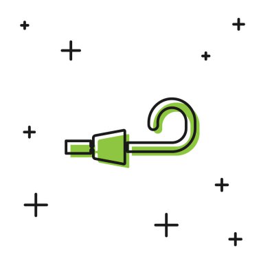 Siyah doğum günü parti boynuzu simgesi beyaz arka planda izole edildi. Vektör