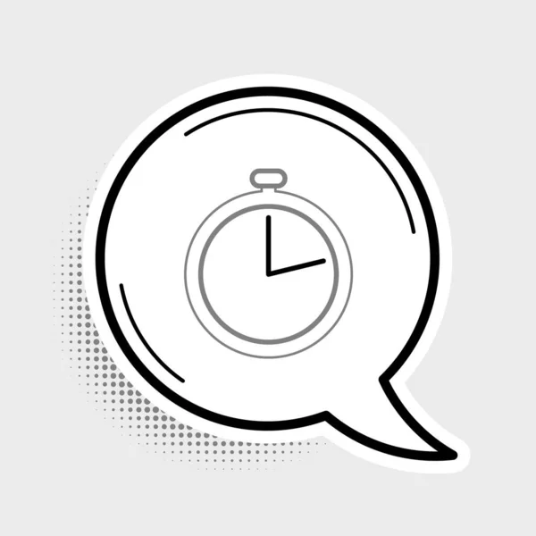 Line Stopwatch Icono Aislado Sobre Fondo Gris Signo Del Temporizador — Archivo Imágenes Vectoriales