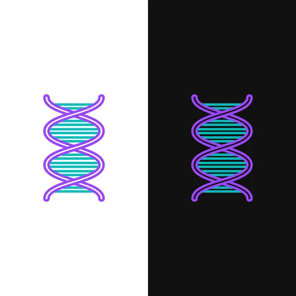 Line Dna Symbol Icon Isolated White Black Background Colorful Outline — Stock Vector
