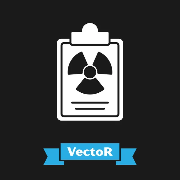 화이트 방사선 아이콘검은 배경에 텍스트 Vector — 스톡 벡터