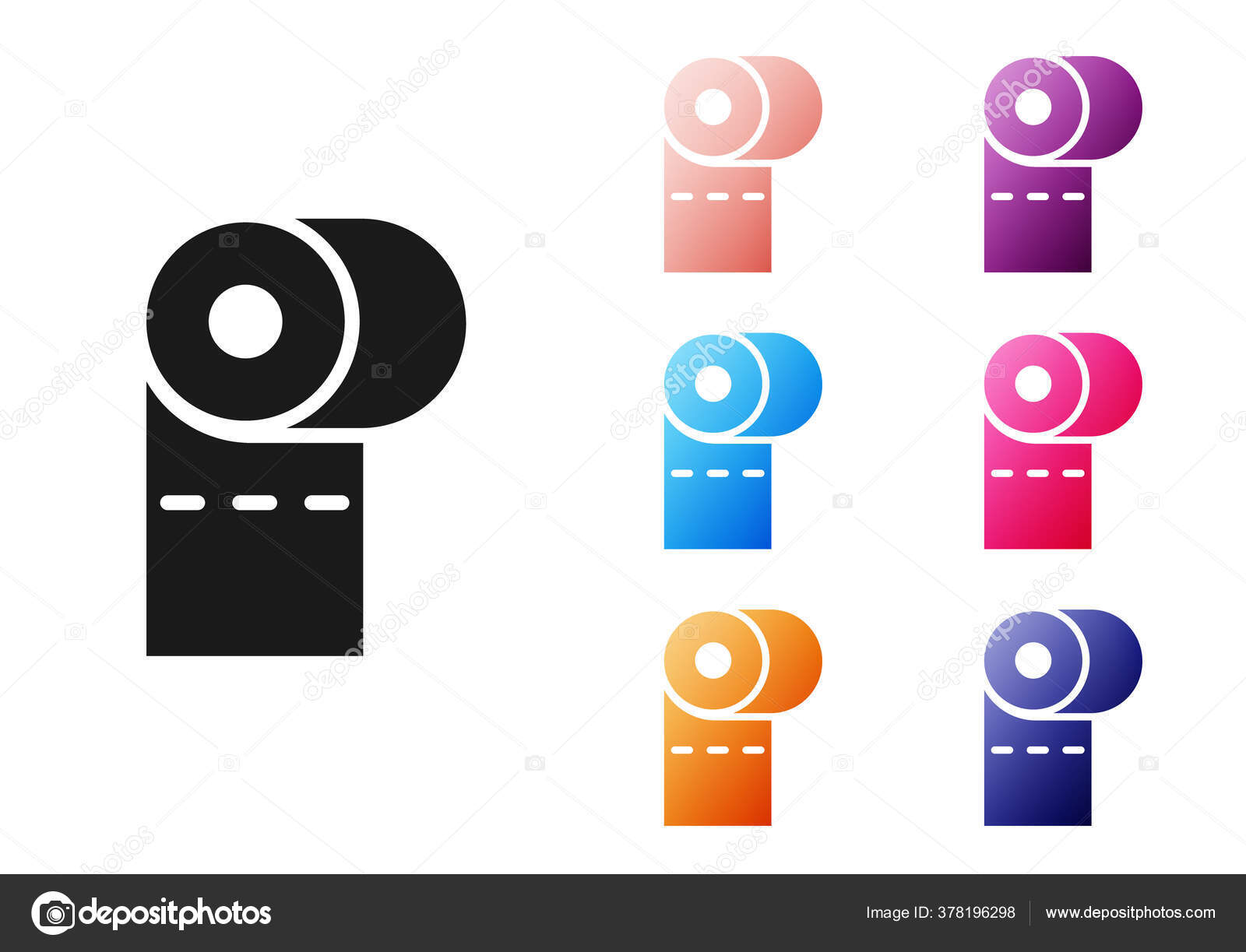 Ikon Gulungan Kertas Toilet Hitam Terisolasi Pada Latar Belakang Putih Stok Vektor C Vectoroksana 378196298