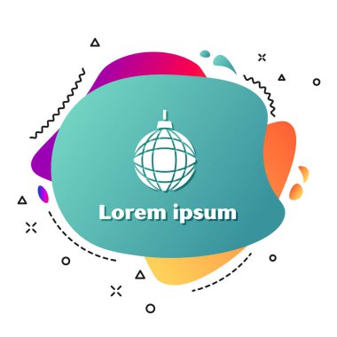 Beyaz Disko top simgesi beyaz arkaplanda izole edildi. Sıvı şekilli soyut pankart. Vektör