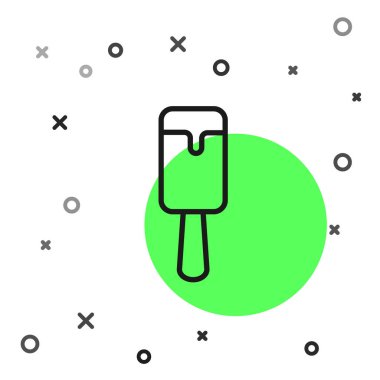 Siyah çizgi dondurma ikonu beyaz arkaplanda izole edilmiş. Güzel sembol. Vektör