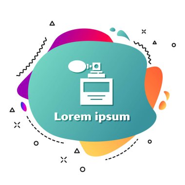 Beyaz arkaplanda beyaz parfüm simgesi izole edildi. 8 Mart. Uluslararası Mutlu Kadınlar Günü. Sıvı şekilli soyut pankart. Vektör İllüstrasyonu