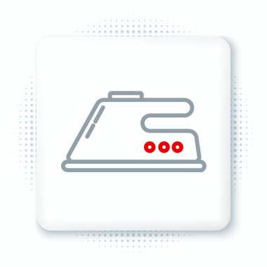 Elektrik hattı simgesi beyaz arkaplanda izole edildi. Buhar ütüsü. Renkli taslak konsepti. Vektör