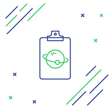 Çizgi Gezegeni simgesi beyaz arkaplanda izole edildi. Renkli taslak konsepti. Vektör