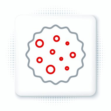 Beyaz arka planda izole edilmiş çikolatalı kurabiye ya da bisküvi. Renkli taslak konsepti. Vektör