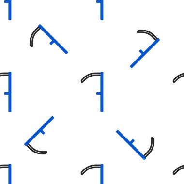 Çizgi Tırpan simgesi beyaz arkaplanda izole edilmiş kusursuz desen. Renkli taslak konsepti. Vektör