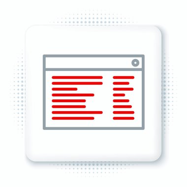 Satır Yazılımı, Web Geliştirici programlama kodu simgesi beyaz arkaplanda izole edildi. Program kodunun rastgele bilgisayar betiği parçalarını Javascript et. Renkli taslak konsepti. Vektör