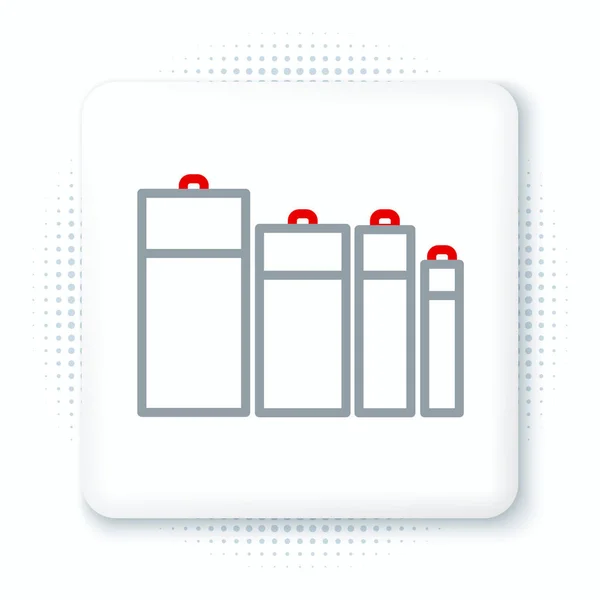 Line Battery Symbol Isoliert Auf Weißem Hintergrund Blitz Symbol Buntes — Stockvektor