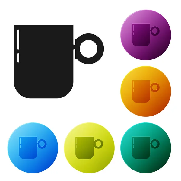 Icono Taza Café Negro Aislado Sobre Fondo Blanco Taza Café — Vector de stock