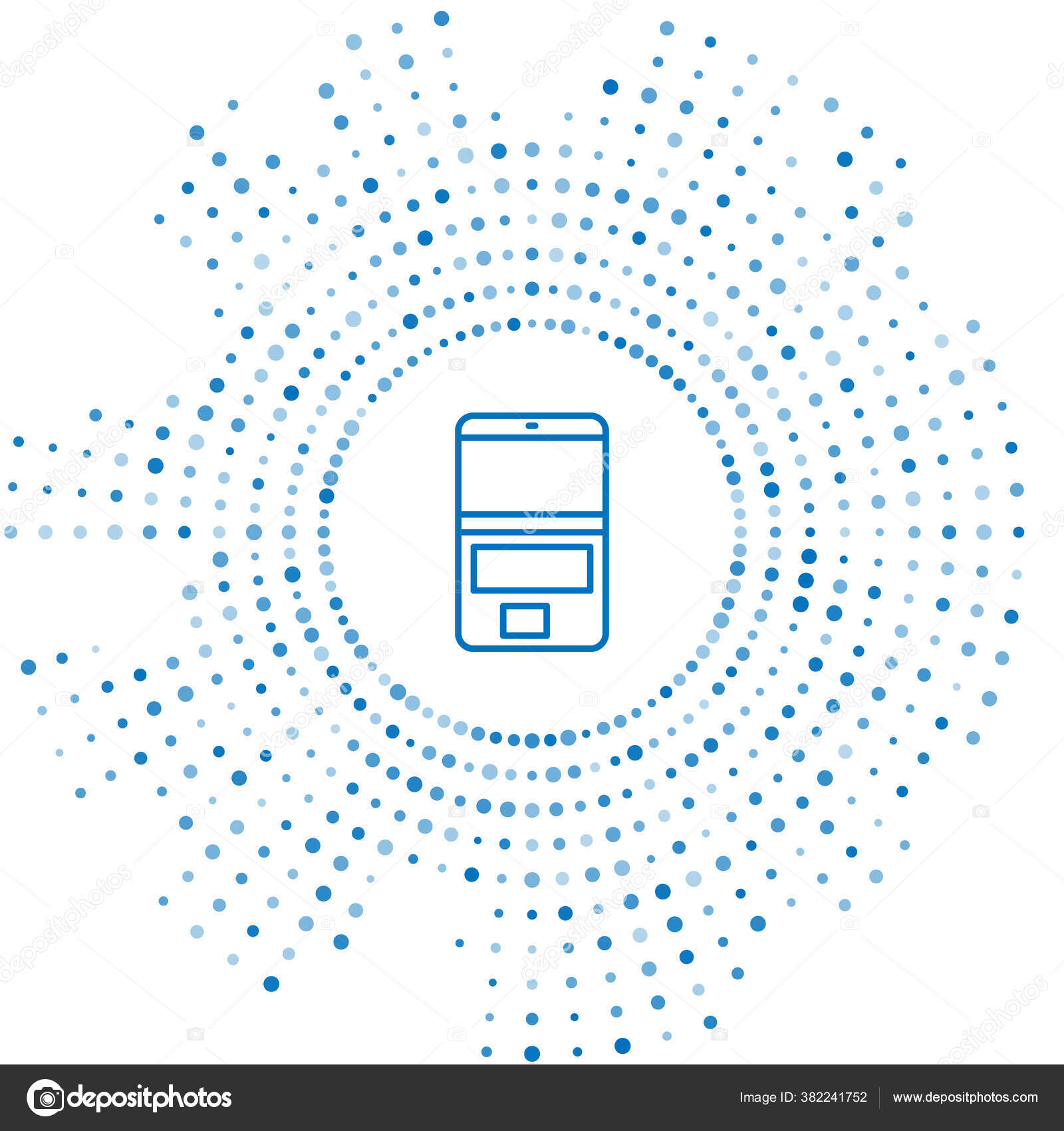 蓝线笔记本电脑图标隔离在白色背景上带空屏幕标志的计算机笔记本抽象圆随机点矢量插图 图库矢量图像 C Vectoroksana
