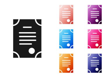 Beyaz arka planda Kara Ölüm sertifikası simgesi izole edildi. Simgeleri renklendirin. Vektör