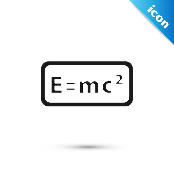 基于白背景的方程解图标灰色数学系统 在电脑屏幕上 E等于Mc平方方程 — 图库矢量图片