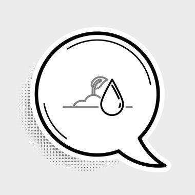 Line Watering filiz ikonu gri arkaplanda izole edildi. Tohum ve tohum. Sulama sembolü. Yaprak doğası. Renkli taslak konsepti. Vektör