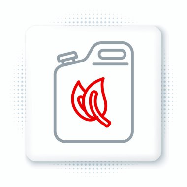 Biyolojik yakıt kutusu simgesi beyaz arka planda izole edildi. Çevre biyolojisi ve namlusu. Yeşil çevre ve geri dönüşüm. Renkli taslak konsepti. Vektör