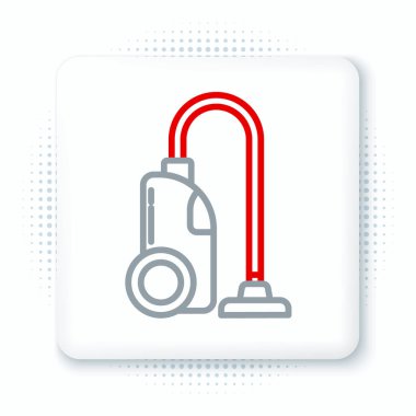 Elektrik süpürgesi simgesi beyaz arkaplanda izole edildi. Renkli taslak konsepti. Vektör