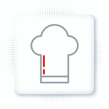 Hat Şefi şapka simgesi beyaz arkaplanda izole edildi. Aşçılık sembolü. Aşçı şapkası. Renkli taslak konsepti. Vektör