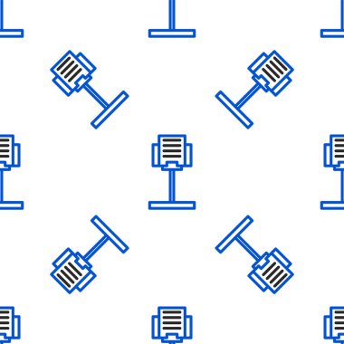 Line Music stand simgesi beyaz arkaplanda izole edilmiş kusursuz desen. Müzik aletleri. Renkli taslak konsepti. Vektör